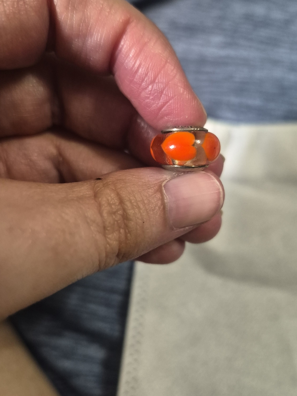 Orange Murano Glass Bead Charm - Pandora